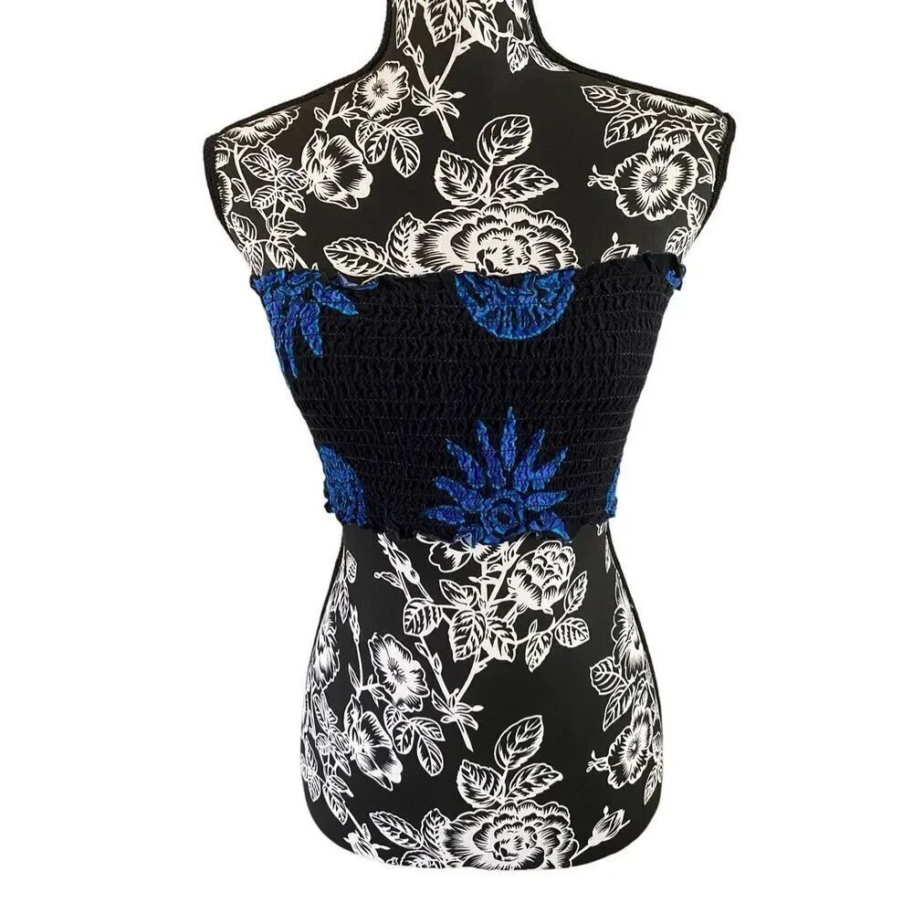 Sun Strapless Top Tube Top Cropped Textured Summer Beach Coastal